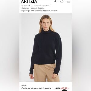 Aritzia 100% Cashmere Mockneck Sweater